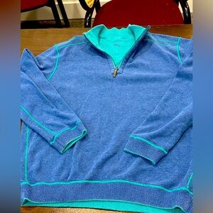 Tommy Bahama reversible 1/4 zip pullover sweater